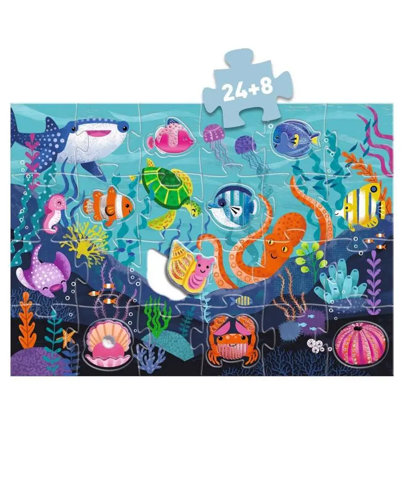 Djeco Tactilo Giga Puzzle: Under The Sea – Sensory Puzzle With Textured Pieces (Age 3+) 1