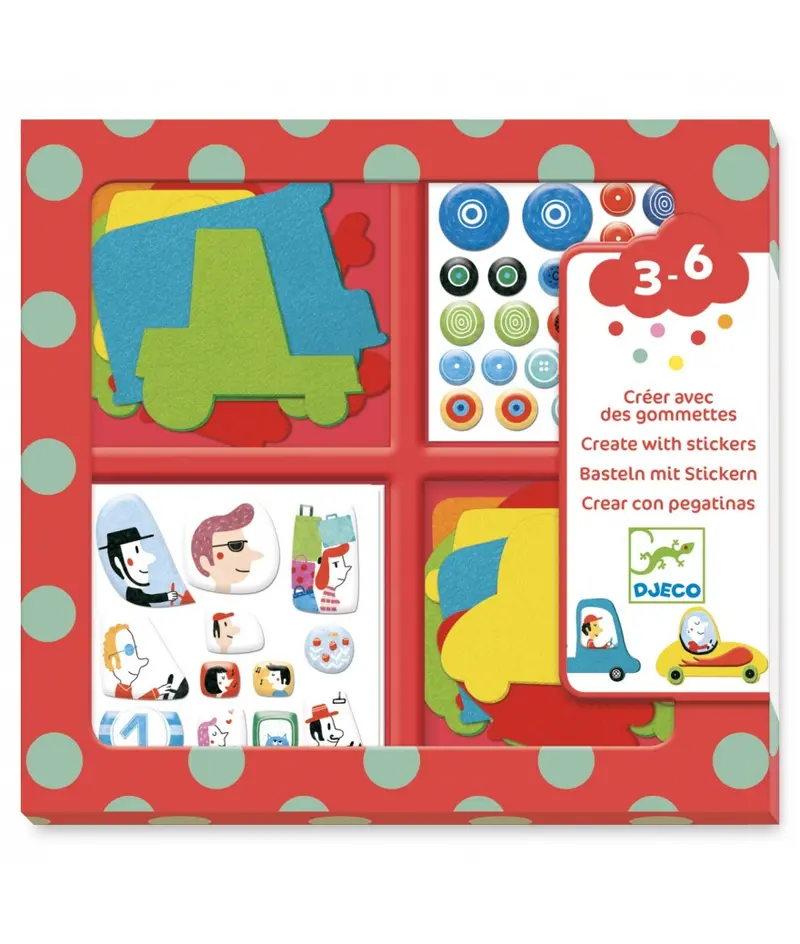 Djeco Vehicle Collage Sticker Kit For Toddlers Age 3+ 1
