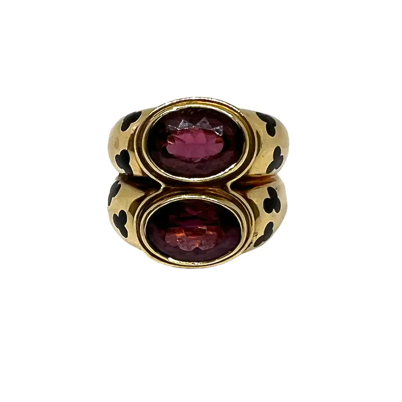 Elizabeth Gage Vintage Tourmaline Statement Ring In 18K Gold 1