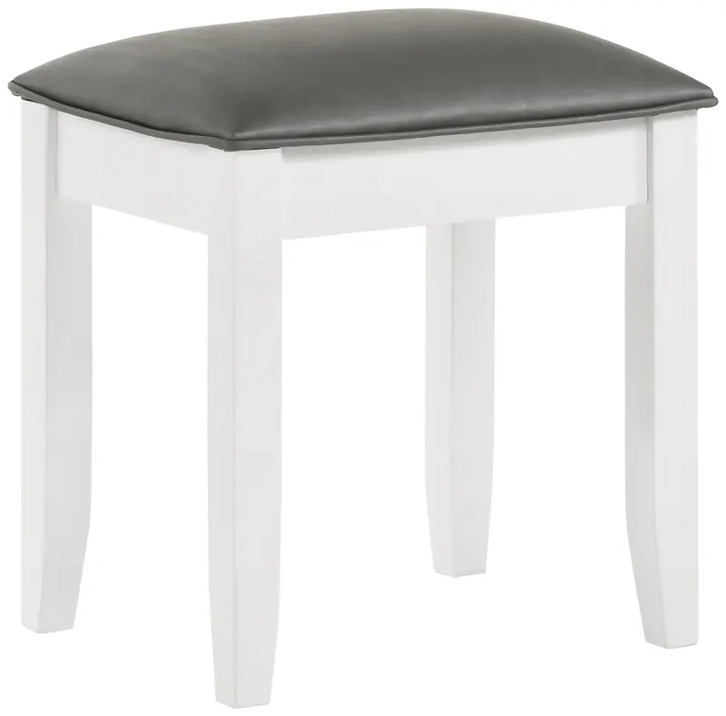 Felicity Vanity Stool With Padded Seat And Gold-Tone Legs 1