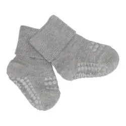 Gobabygo Bamboo Anti-Slip Socks – Grey Melange Combo Pack (Sizes 17 & 27) 2