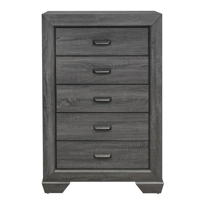 Gray Beechnut 5-Drawer Chest – Space-Saving Bedroom Unit 1904Gy-9 1