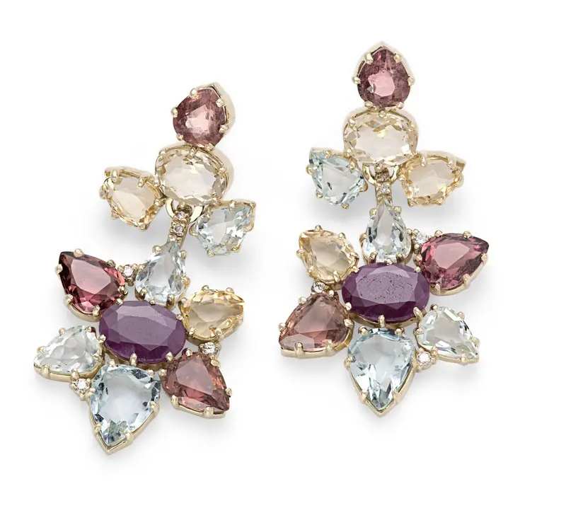 H. Stern Diane Von Furstenberg Harmony Collection Gemstone Earrings In 18K Gold 1