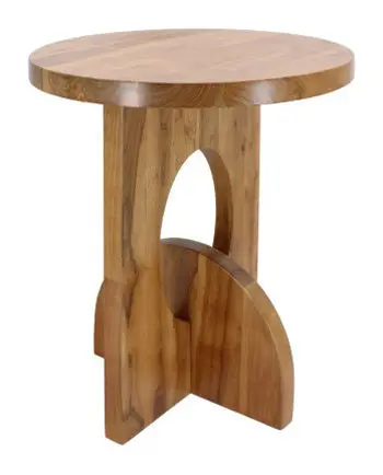 Hollbourne Round Accent Table With Wood Top 1