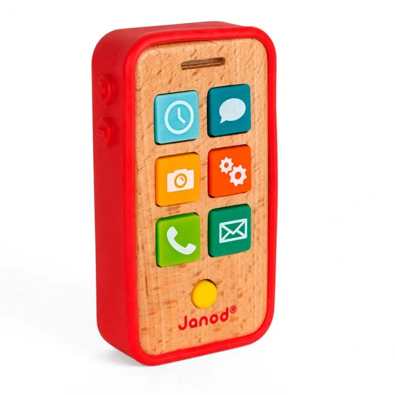 Janod Wooden Sound Phone – Realistic Audio Toy For Toddlers 18+ Months 1