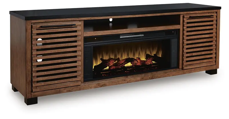 Kallari 84-Inch Electric Fireplace Tv Stand With Media Storage 1