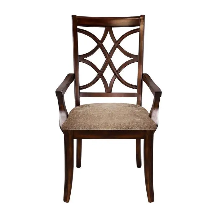 Keegan Cherry Armchairs – Upholstered Dining Arm Chairs With Wooden Frames (2-Pack) 1