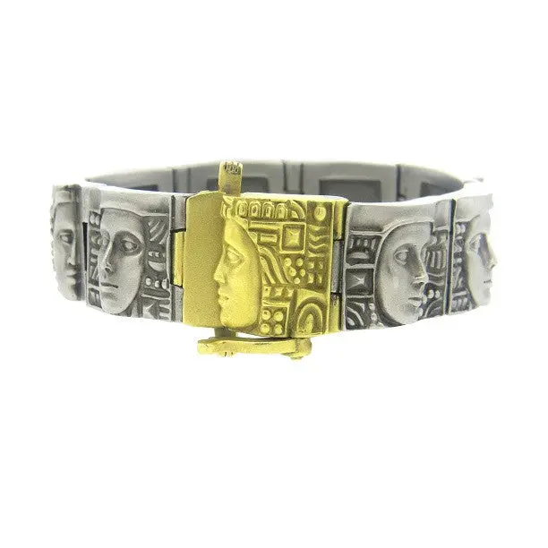 Kieselstein Cord Women Of The World Gold Bracelet With Art Steel Inlay 1