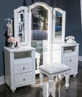 Kozlani Vanity Set With Integrated Mirror And Led Lighting 1