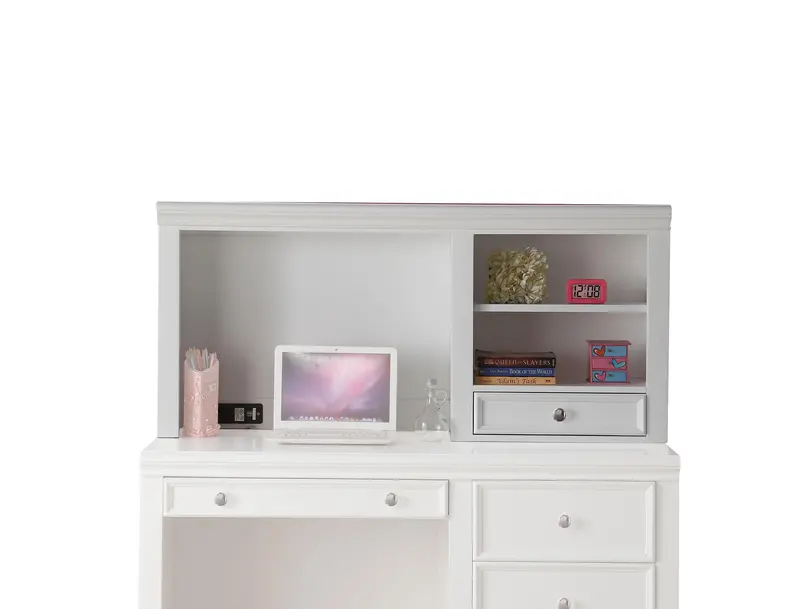 Lacey White Computer Hutch For Desk Organization 1