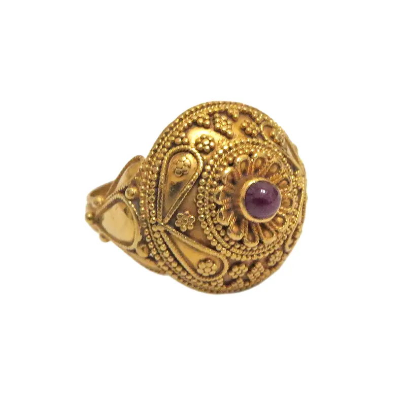 Lalaounis 18K Gold Ruby Cabochon Statement Ring 1