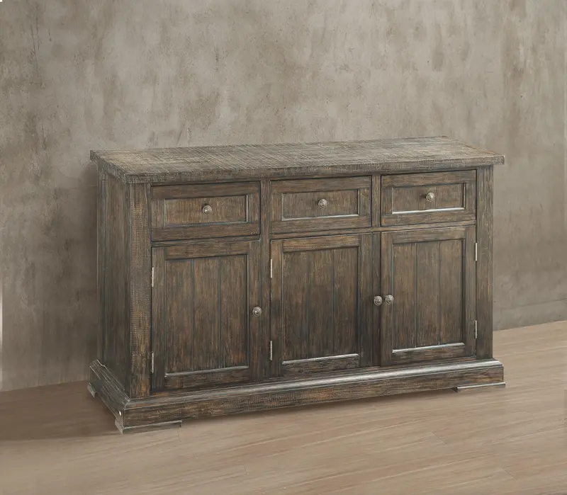 Landon Salvage Brown Wood Server With Open And Closed Storage 1