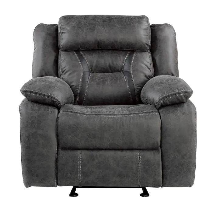 Madrona Hill Gray Glider Recliner – Gentle Rocking Motion With Full Recline Function (Model 9989Gy-1) 1