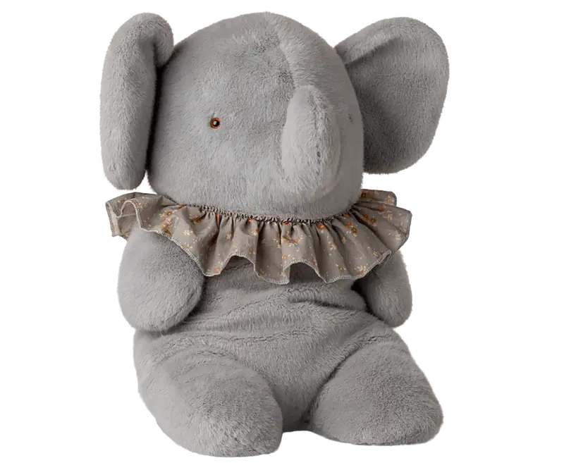Maileg Large Blue-Grey Elephant Plush Toy, Newborn+ 1