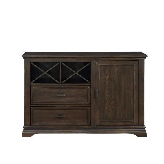 Makah Dark Brown Server With Adjustable Shelving 1