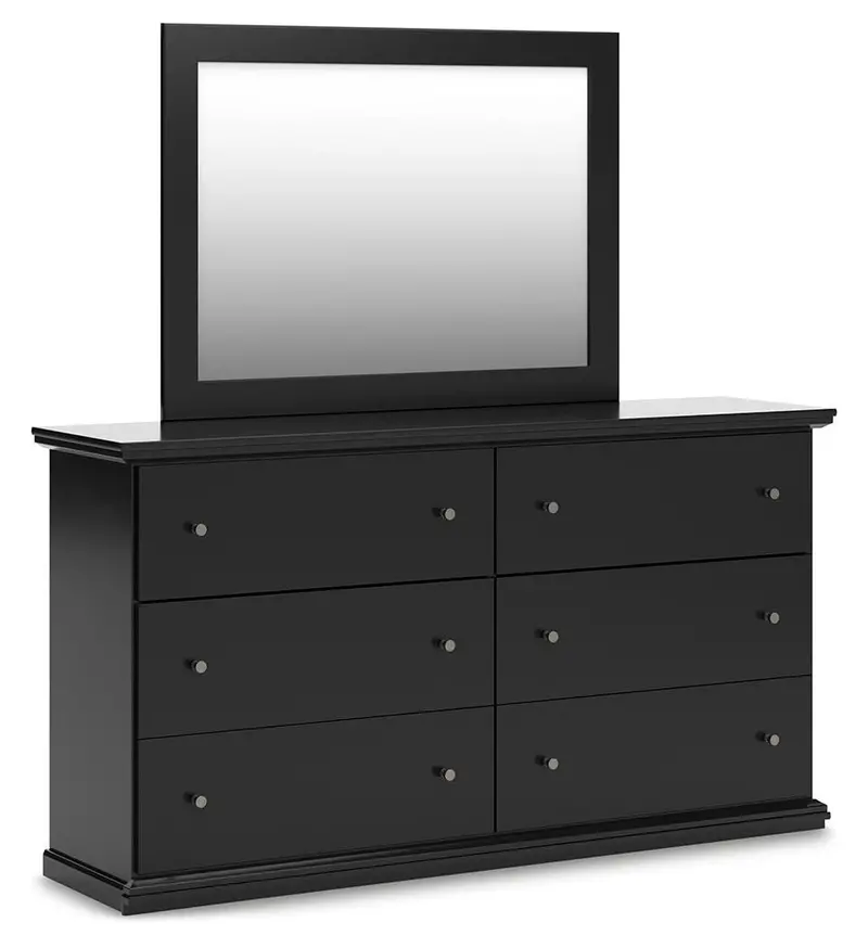 Maribel 6-Drawer Dresser With Matching Wall Mirror 1