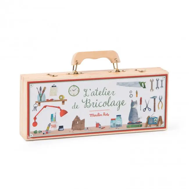 Moulin Roty Mini Toolbox – Atelier Play Set For Kids Age 6+ 1