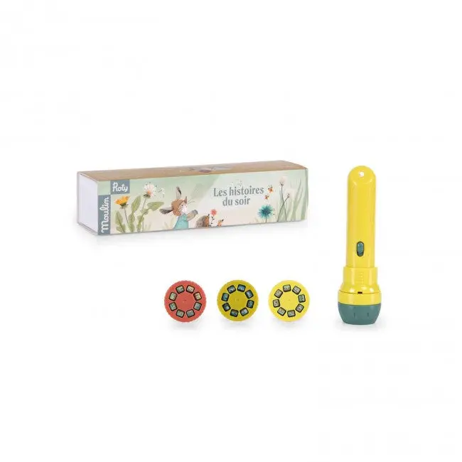 Moulin Roty Three Little Rabbits Projector Torch – Bilingual (Fr/En) – Age 3+ 1