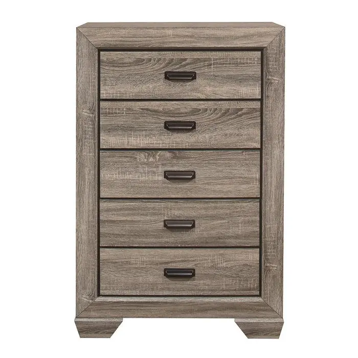 Natural Beechnut 5-Drawer Chest – Vertical Storage With Knob Hardware 1904-9 1