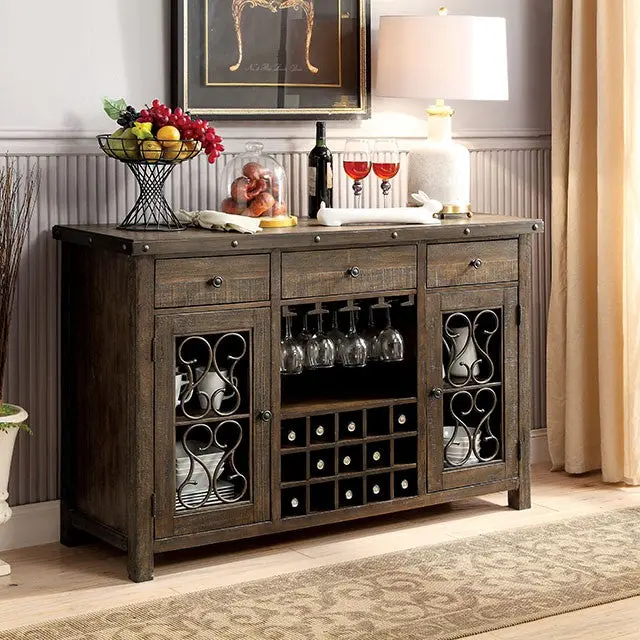 Paulina Rustic Walnut Buffet Server 1