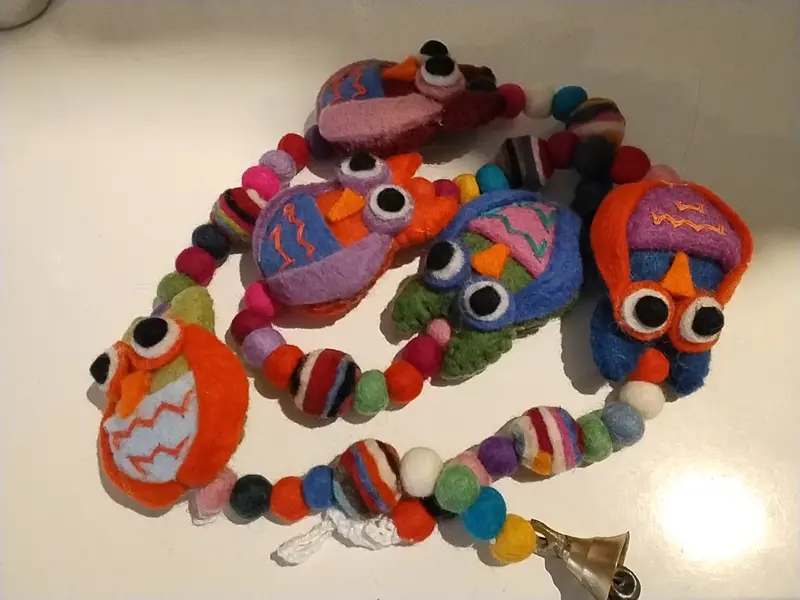 Pekko Owl-Themed Felt Door Hanger 1