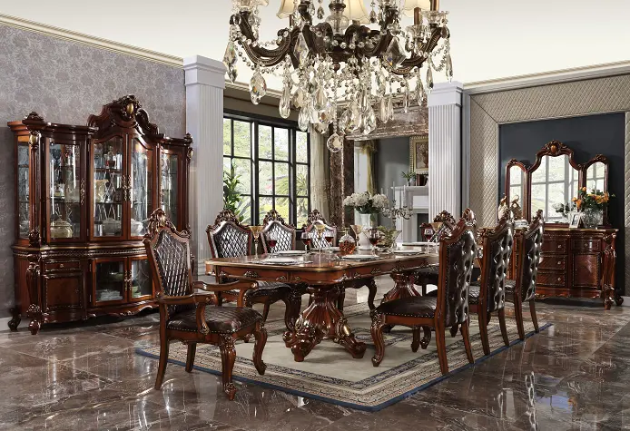 Picardy Cherry Oak Dining Table – Solid Wood Elegance 1