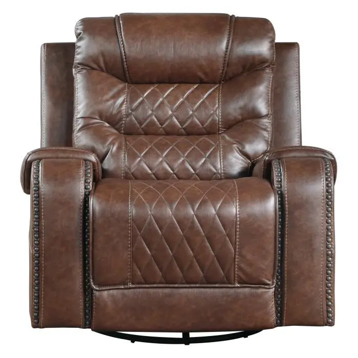 Putnam Brown Swivel Glider Recliner – Cozy Rocking Armchair 1