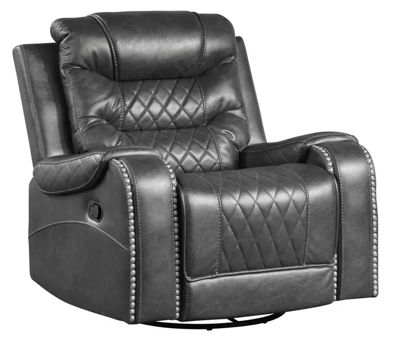 Putnam Gray Swivel Glider Recliner – Comfortable Rocking Armchair 2