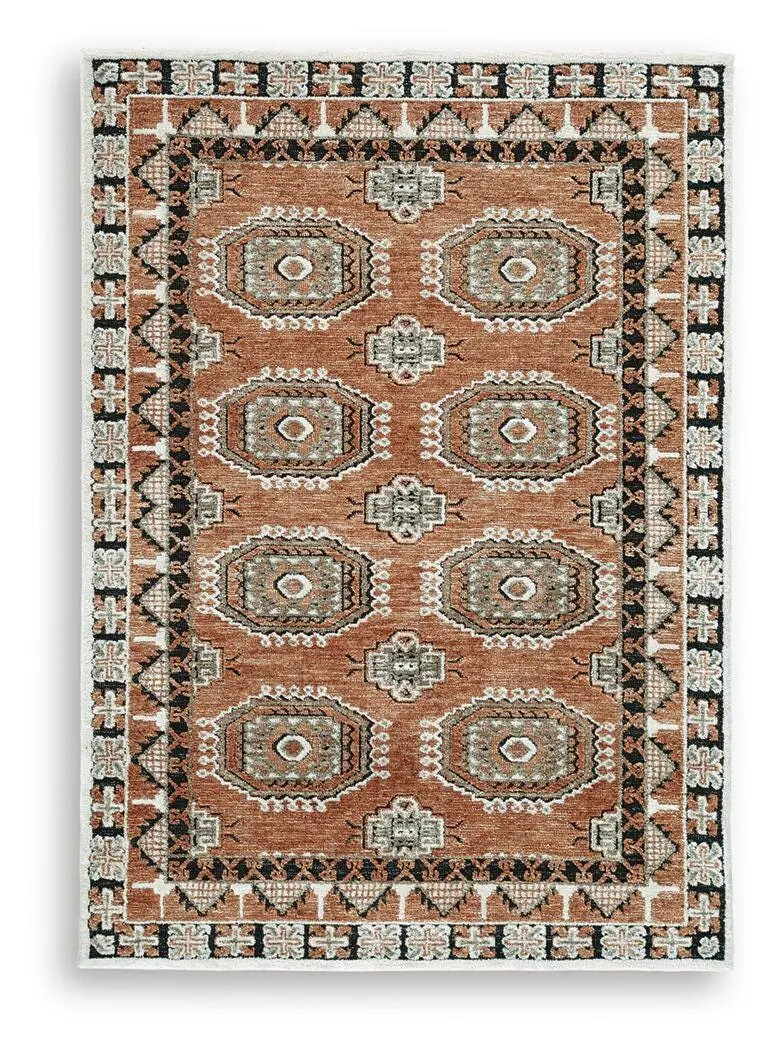 Qaabiz Textured Area Rug – Indoor/Outdoor Geometric Design 1