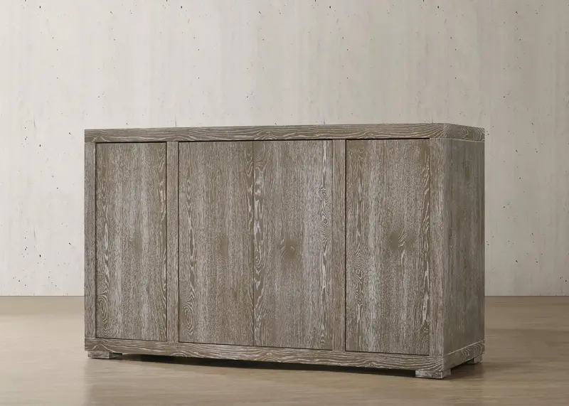 Reclaimed Gray Wood Server With Rustic Industrial Charm 1