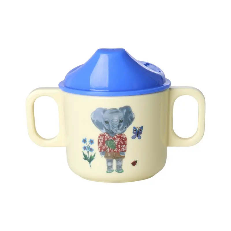 Rice Blue Spout Cup Featuring Nathalie Lété Design 1