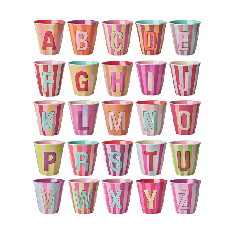 Rice Medium-Sized Pink Striped Mug – Dishwasher Safe 1