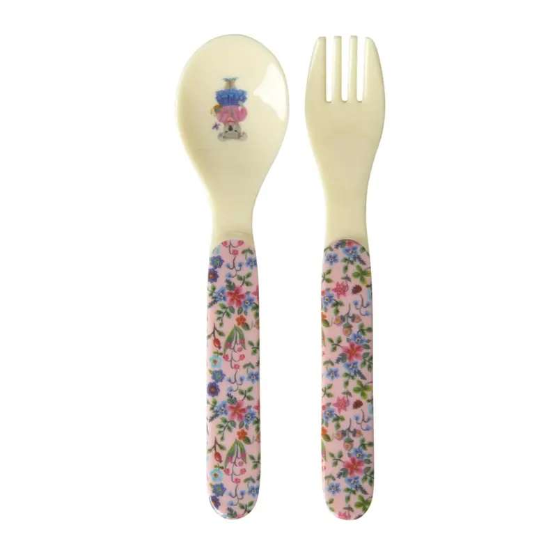 Rice Nathalie Lété Pink Cutlery Set For Children – Ages 3+ 1