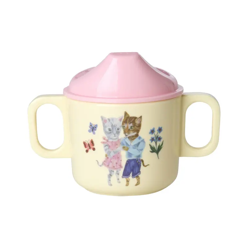 Rice Pink Spout Cup With Nathalie Lété Illustrated Pattern 1