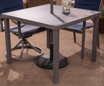 Rocky Creek Aluminum Outdoor Dining Table – Rectangular Slatted Top 1