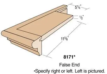 S-8171 Returned Tread Cap With Moulding – 5-1/4" Wide 1