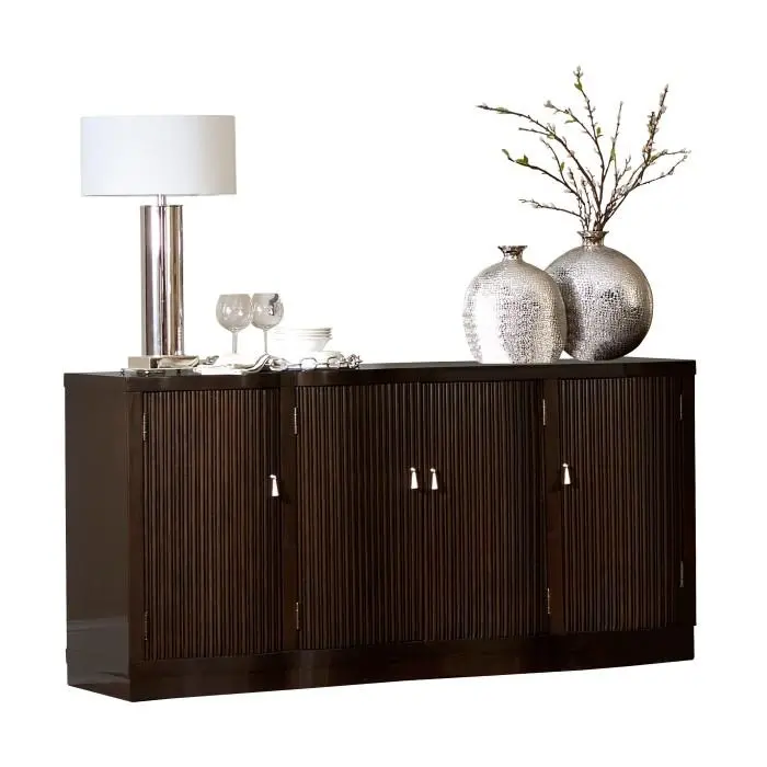 Savion Espresso Server Cabinet – Rustic Modern Buffet With Storage Compartments 1