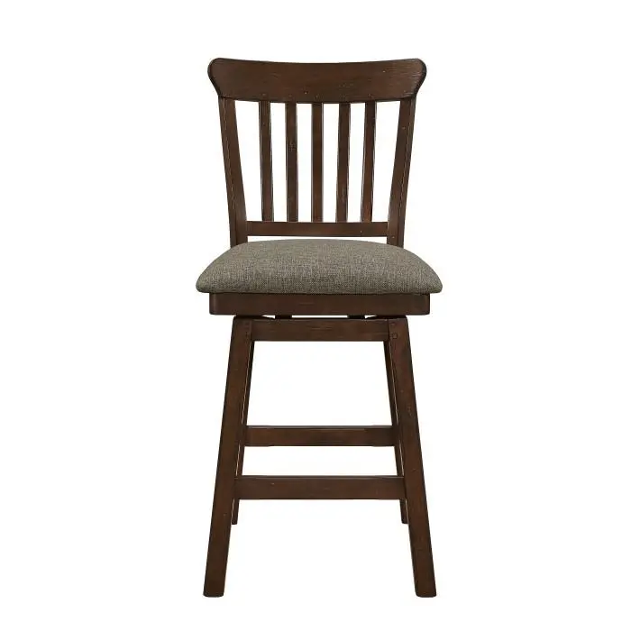 Schleiger Dark Brown Counter Height Swivel Chairs – Set Of Two Rotating Bar Seats 1