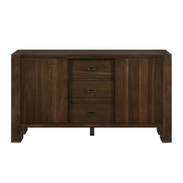 Sedley Walnut Server Cabinet – Multi-Compartment Buffet & Storage Unit 1