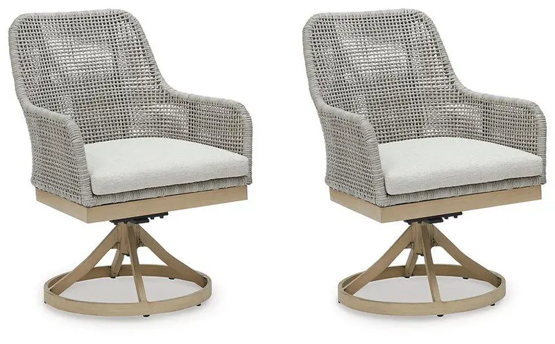 Seton Creek Outdoor Swivel Dining Chairs (2-Pack) 1