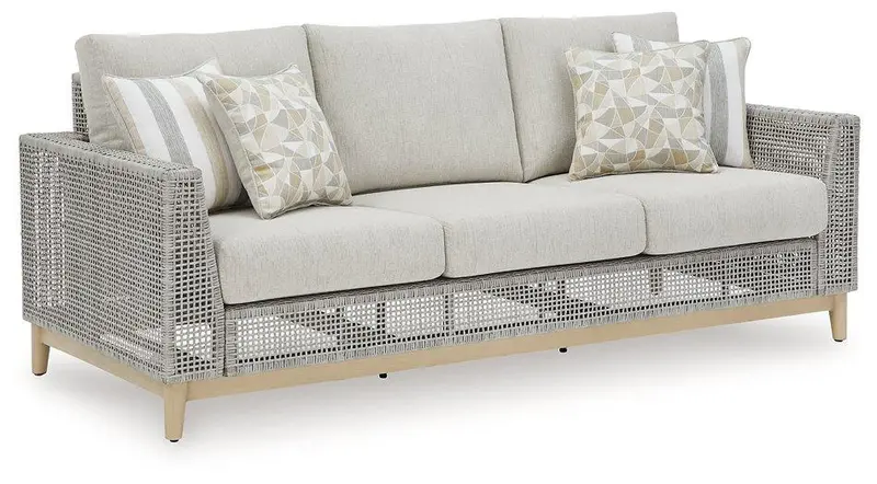 Seton Creek Weather-Resistant Outdoor Sofa With Cushions 1