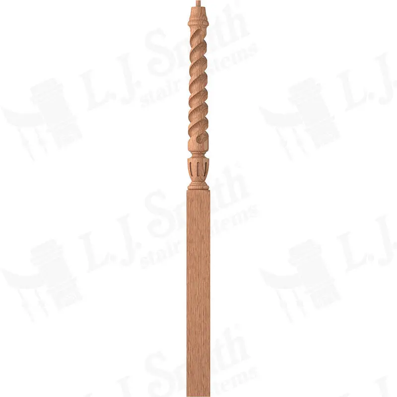 Sheraton Pin-Top Twist Newel Post – 3.5-Inch Square X 58-Inch 1