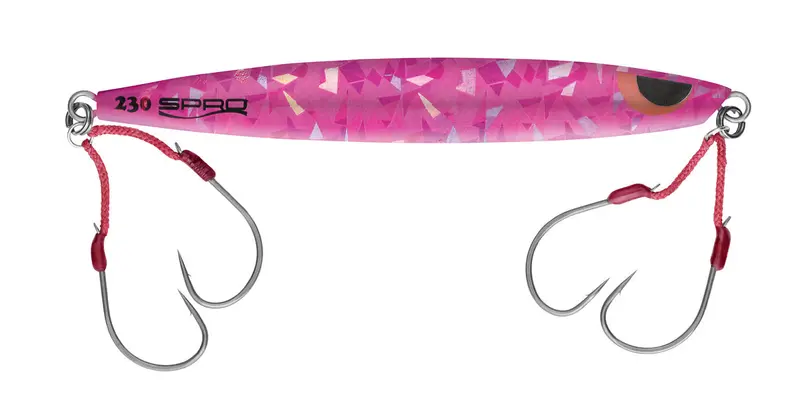 Shimmy Semi-Long Barbie Pink Glow Soft Bait 1