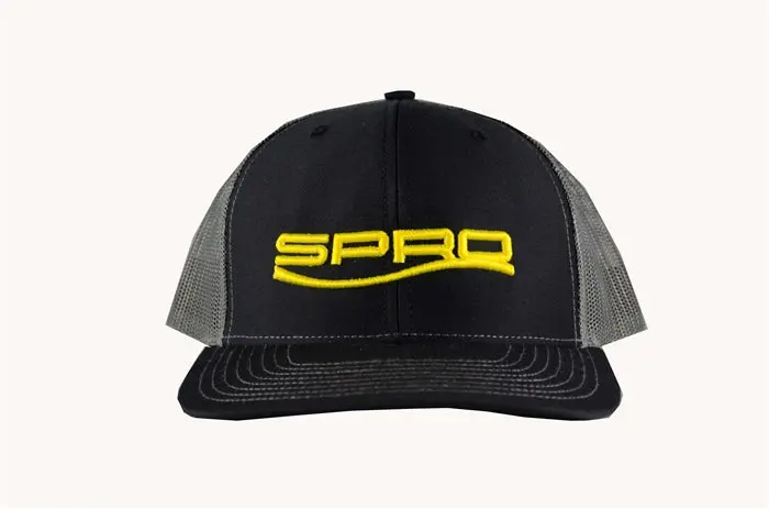 Spro Trucker Hat – Black/Gray With Yellow Embroidery 1
