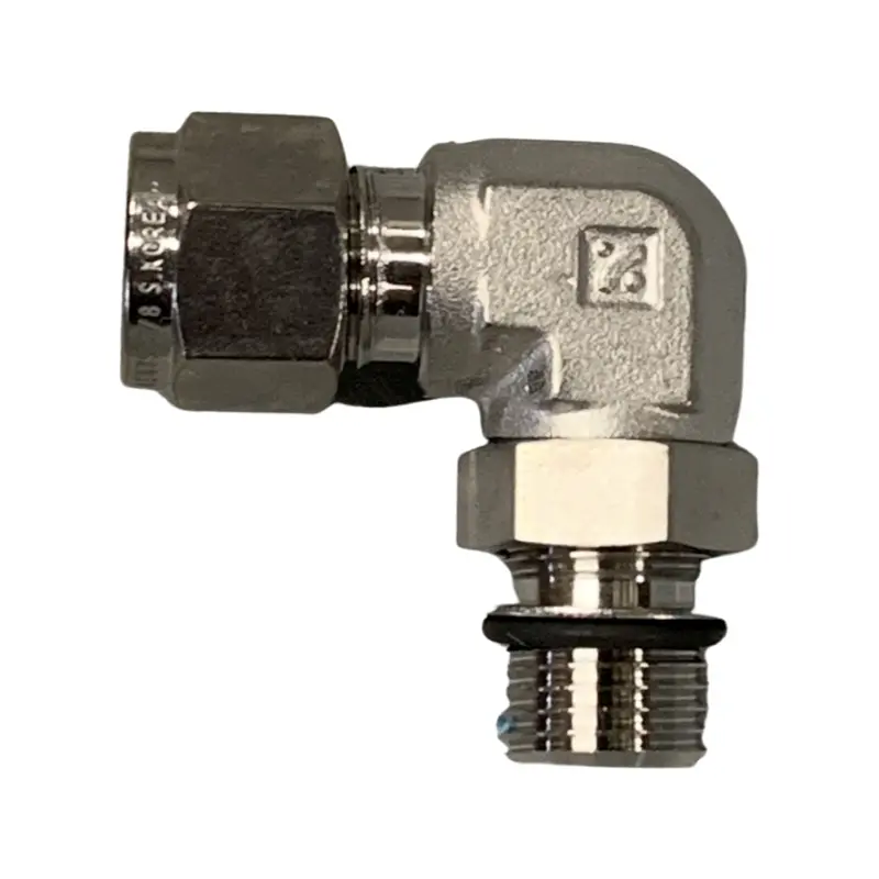 Stainless Steel 316 Elbow Fitting — 9/16" Male Unf To 3/8" Compression 1