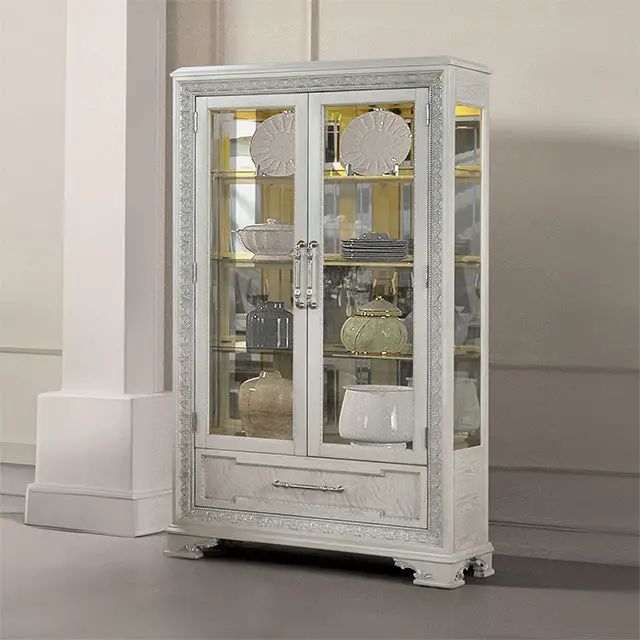 Stella Mia Glass-Front Curio Cabinet With Led Lighting 1