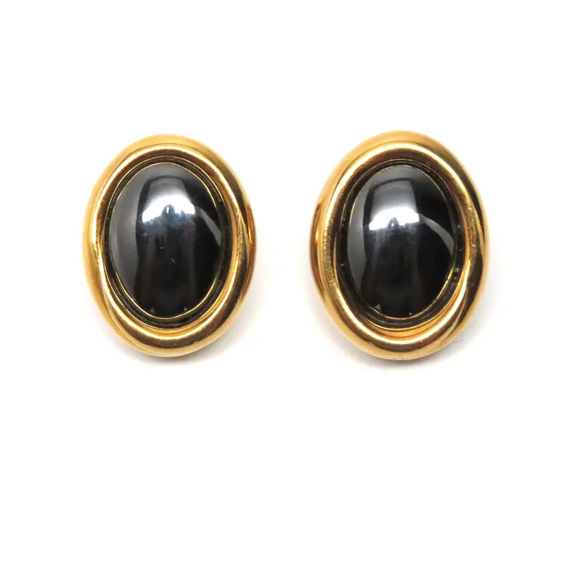 Tiffany & Co Angela Cummings Hematite Earrings In Yellow Gold 1