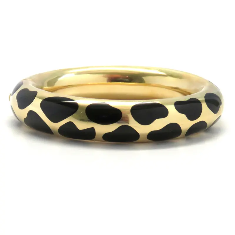 Tiffany & Co Black Jade Bangle Bracelet In Polished 18K Gold 1
