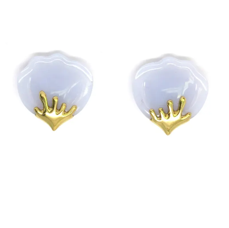 Tiffany & Co Chalcedony Floral Earrings In Yellow Gold 1