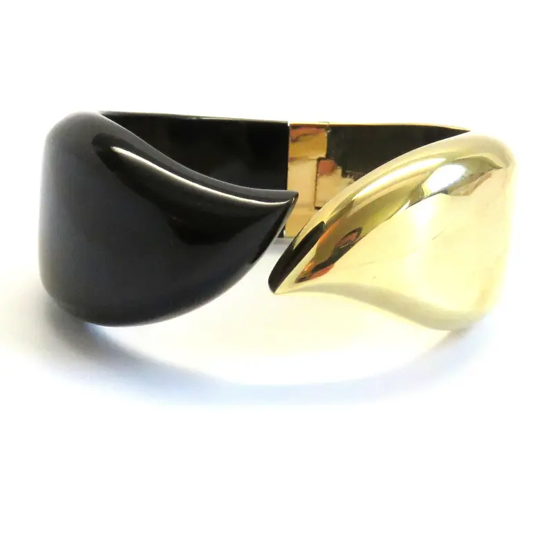 Tiffany & Co. Elsa Peretti 18K Gold Black Jade Bangle Bracelet 1